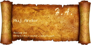 Huj Andor névjegykártya